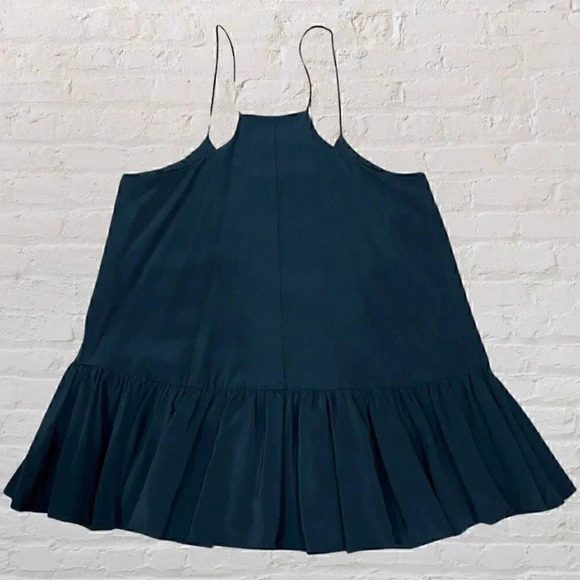 Tibi 100% Silk Ruffle Peplum Black Cami Tank Top Size 00 XXS - Picture 5 of 8